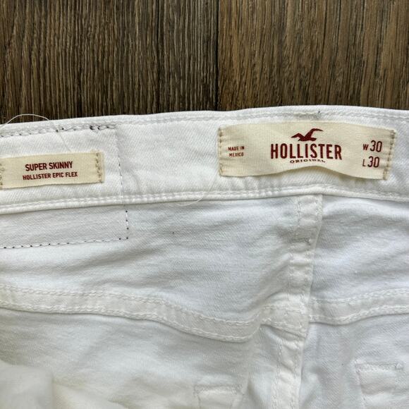 ❌SOLD❌ Men's Hollister White Skinny Jeans Size 30 x 30 - Picture 9 of 10